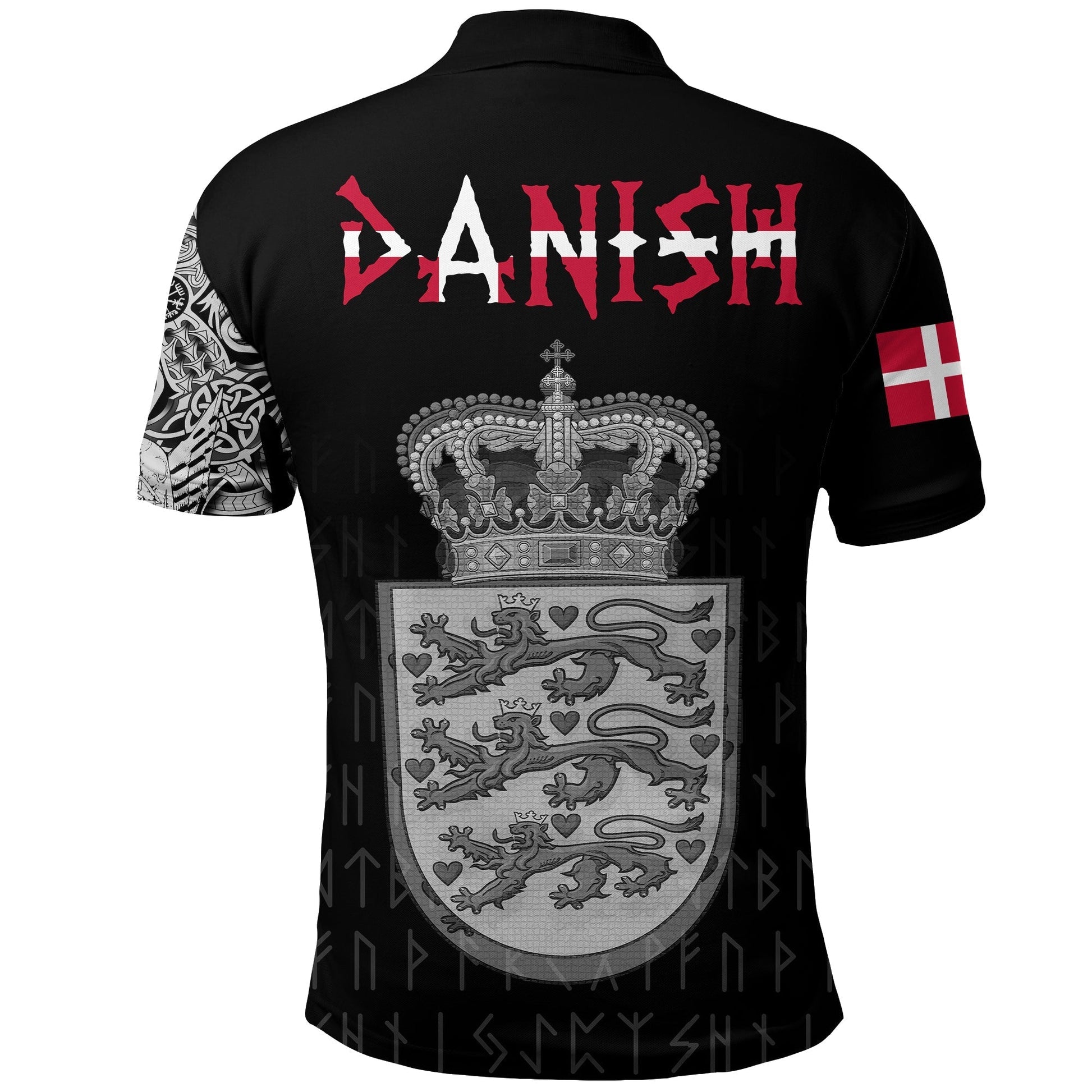 Viking Polo Shirt Danish and Raven Of Odin RLT12