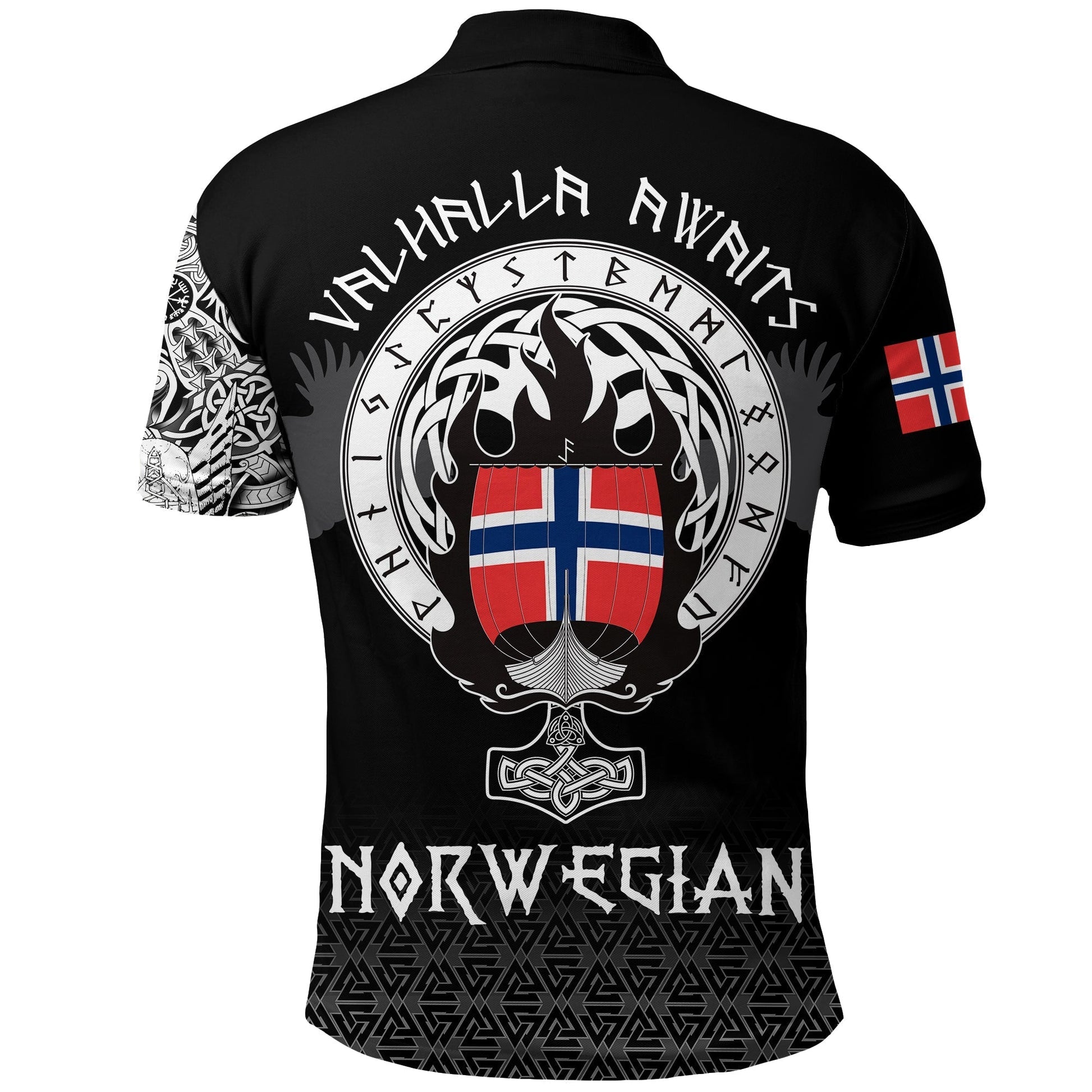 Viking Polo Shirt Norwegian Drakkar RLT12
