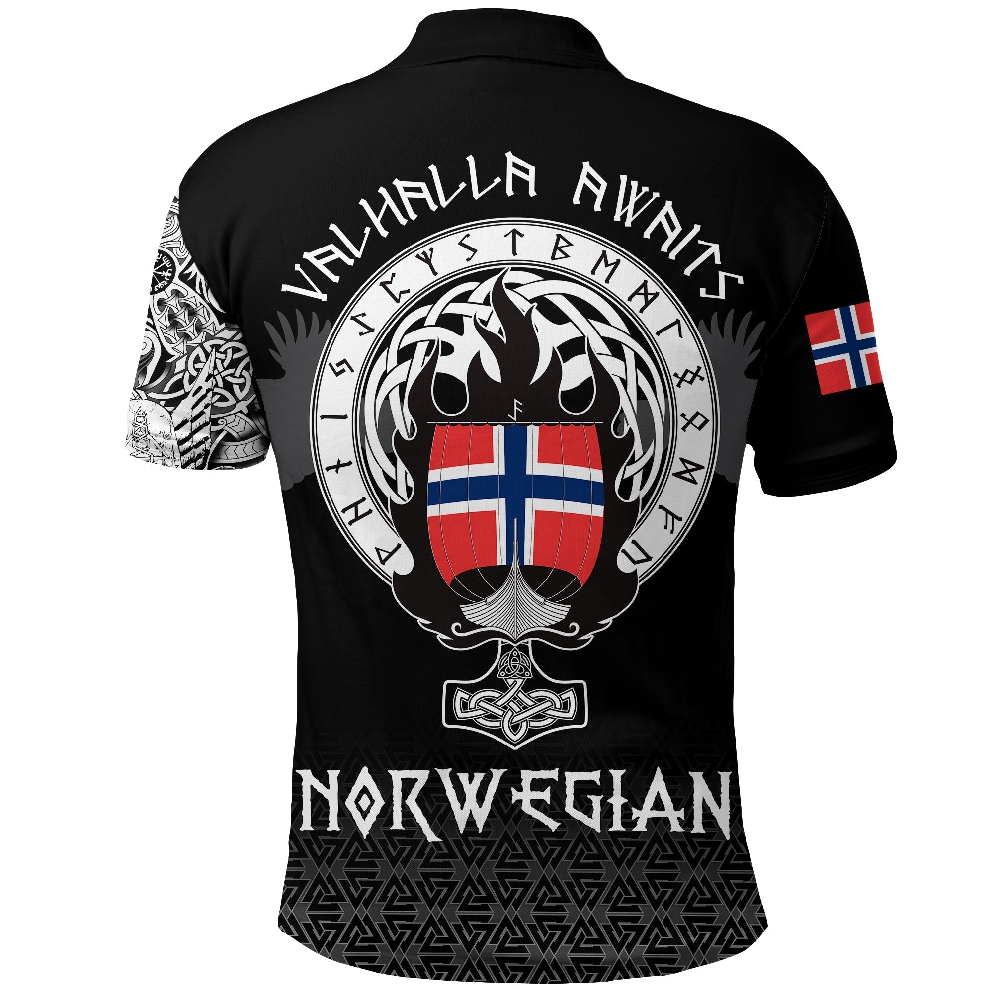 Viking Polo Shirt Norwegian Drakkar RLT12