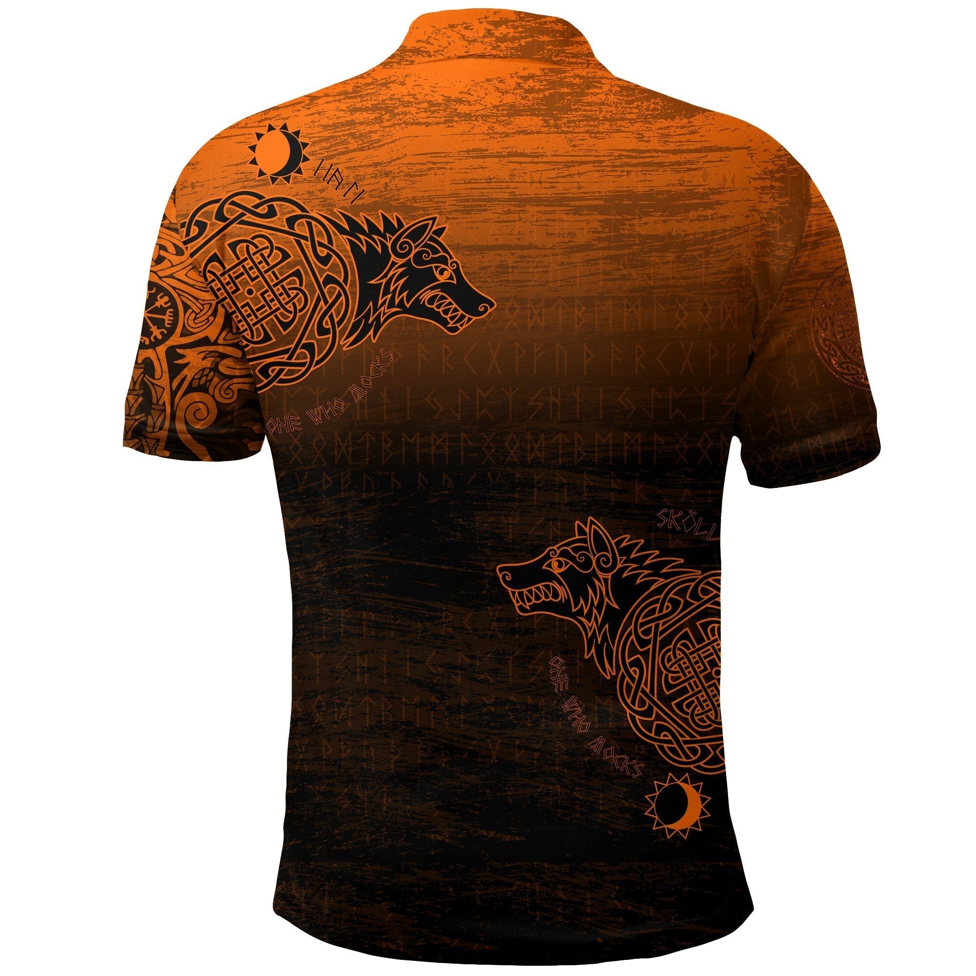 Viking Polo Shirt, Skoll and Hati Orange RLT12
