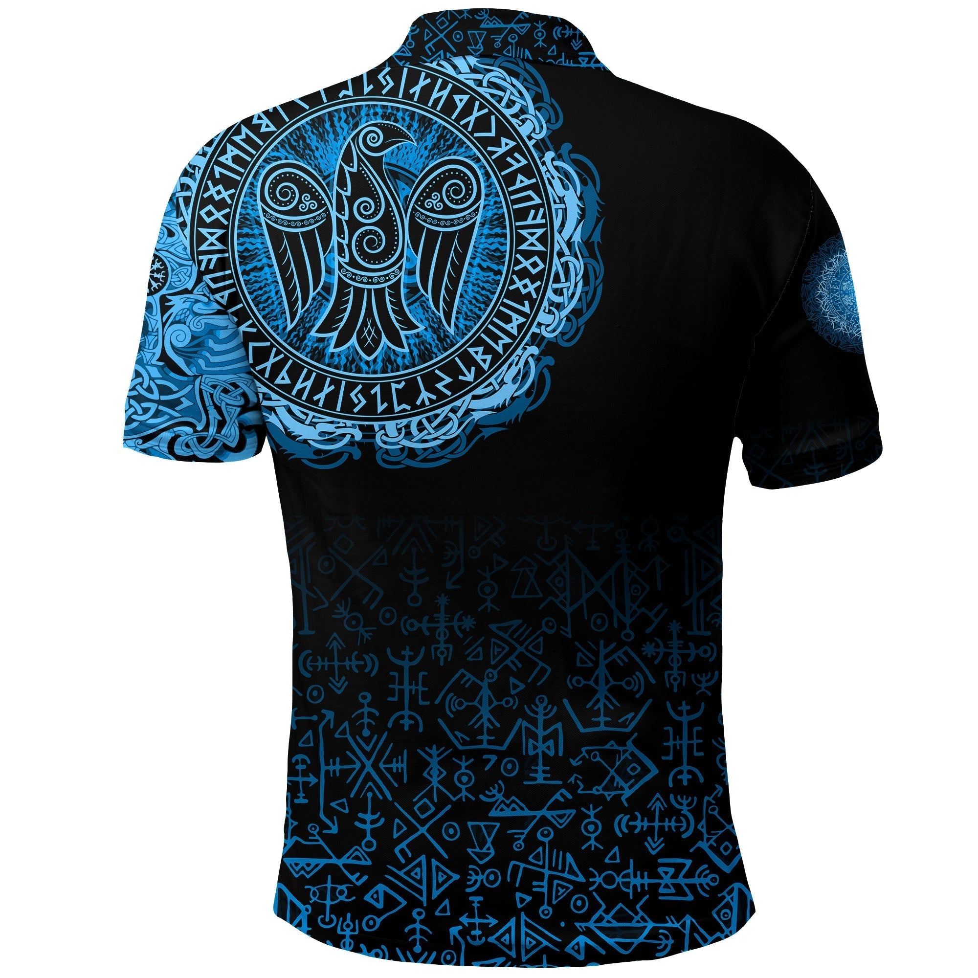 Viking Polo Shirt Raven Celtic Cyan RLT12