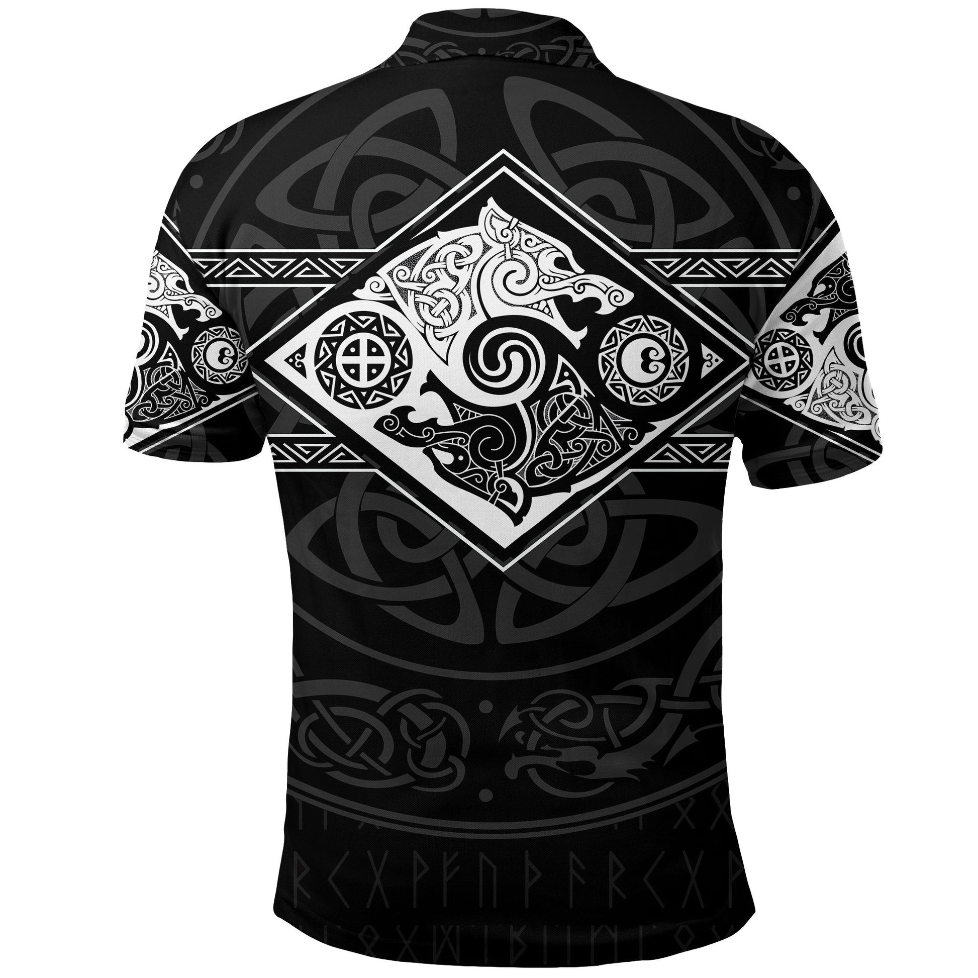 Vikings Polo Shirt The Wolves, Skoll and Hati RLT12