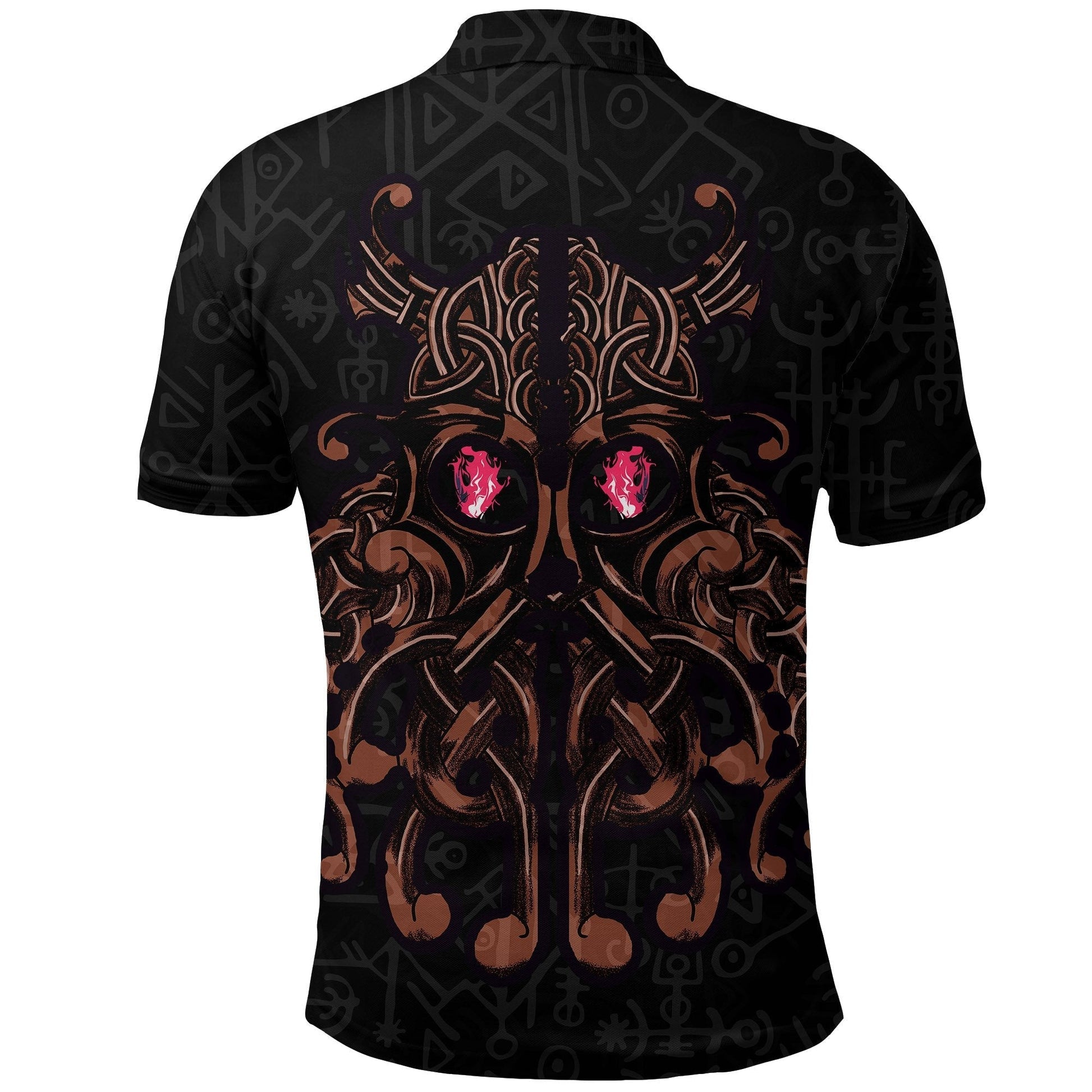 Viking Polo Shirt, Odin God Furthark Tattoo Special RLT12