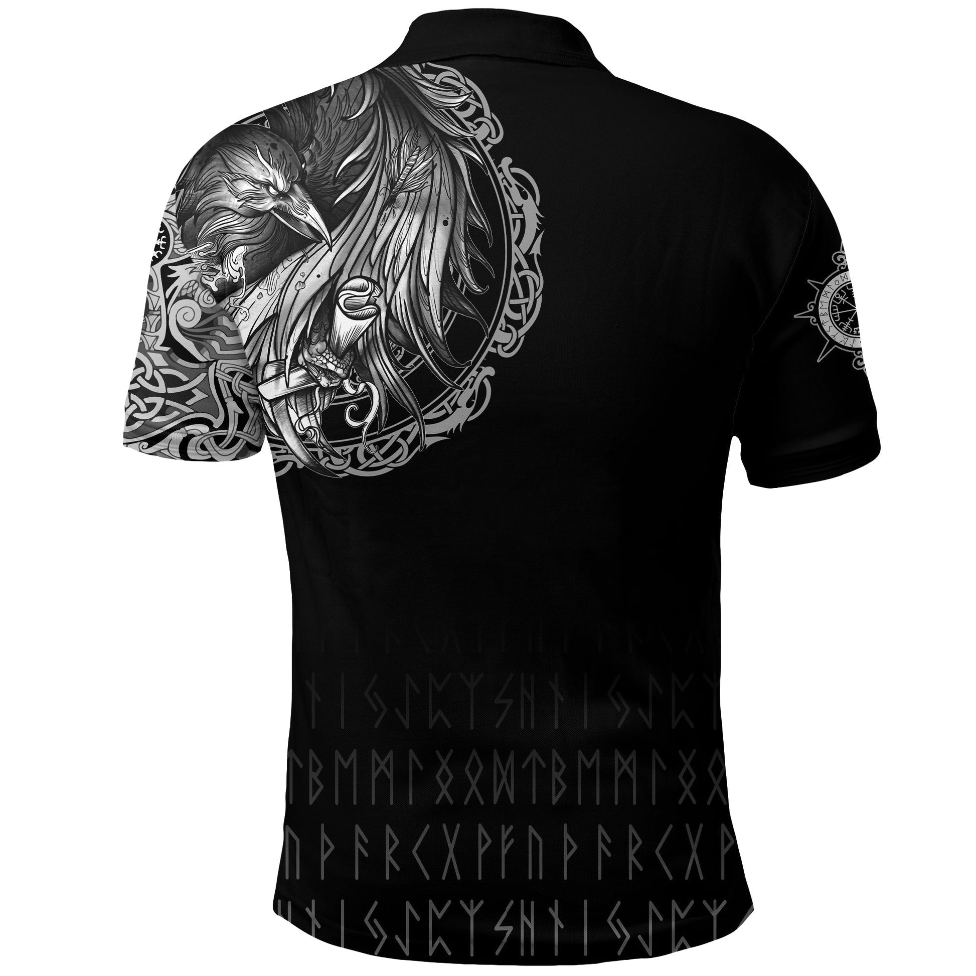 Viking Polo Shirt Norse Raven Tattoo RLT12