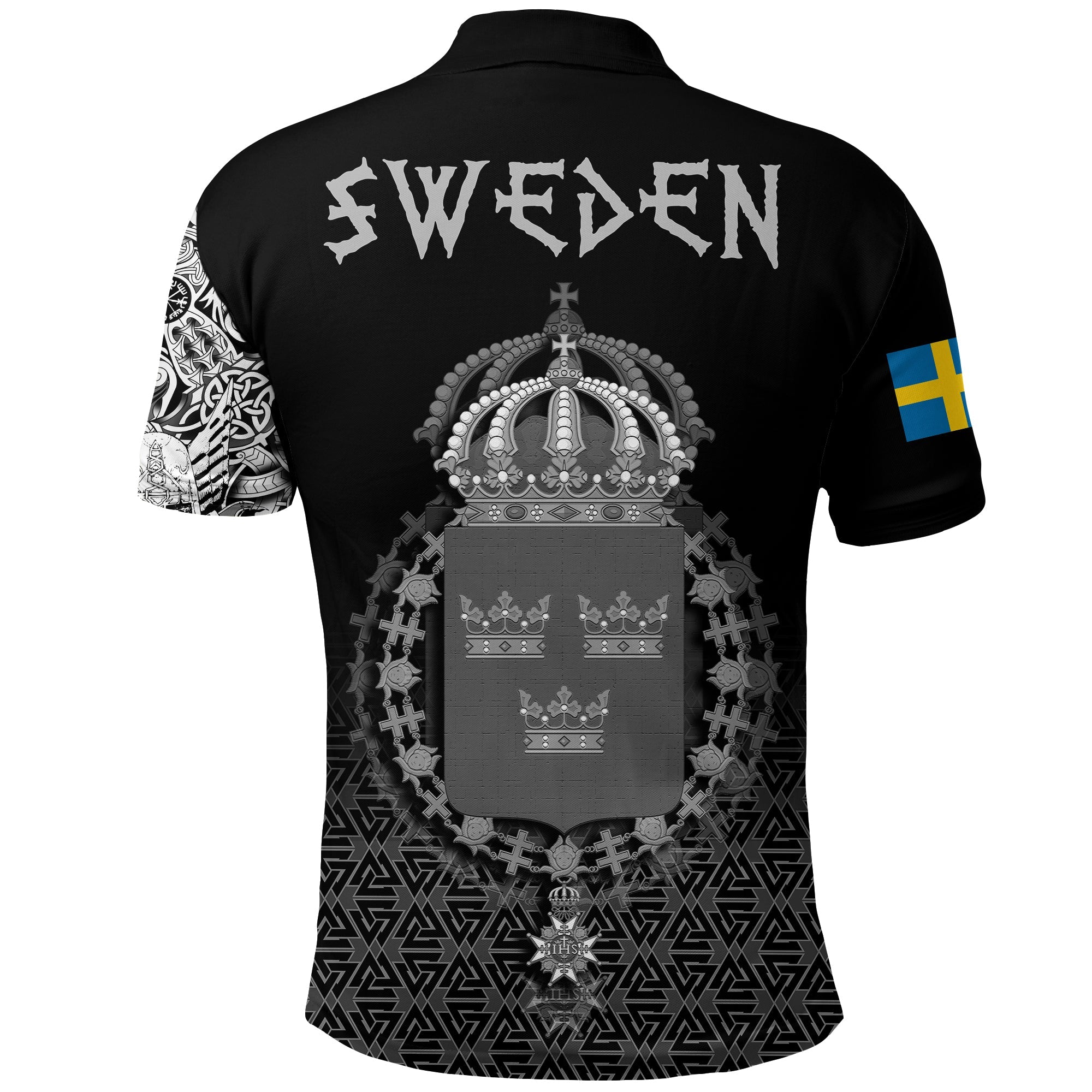 Viking Polo Shirt Sweden Coat Of Arms RLT12