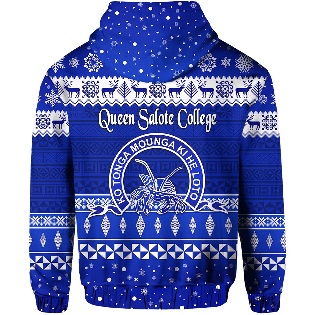 Queen Salote College Christmas Zip Hoodie Simple Style LT8