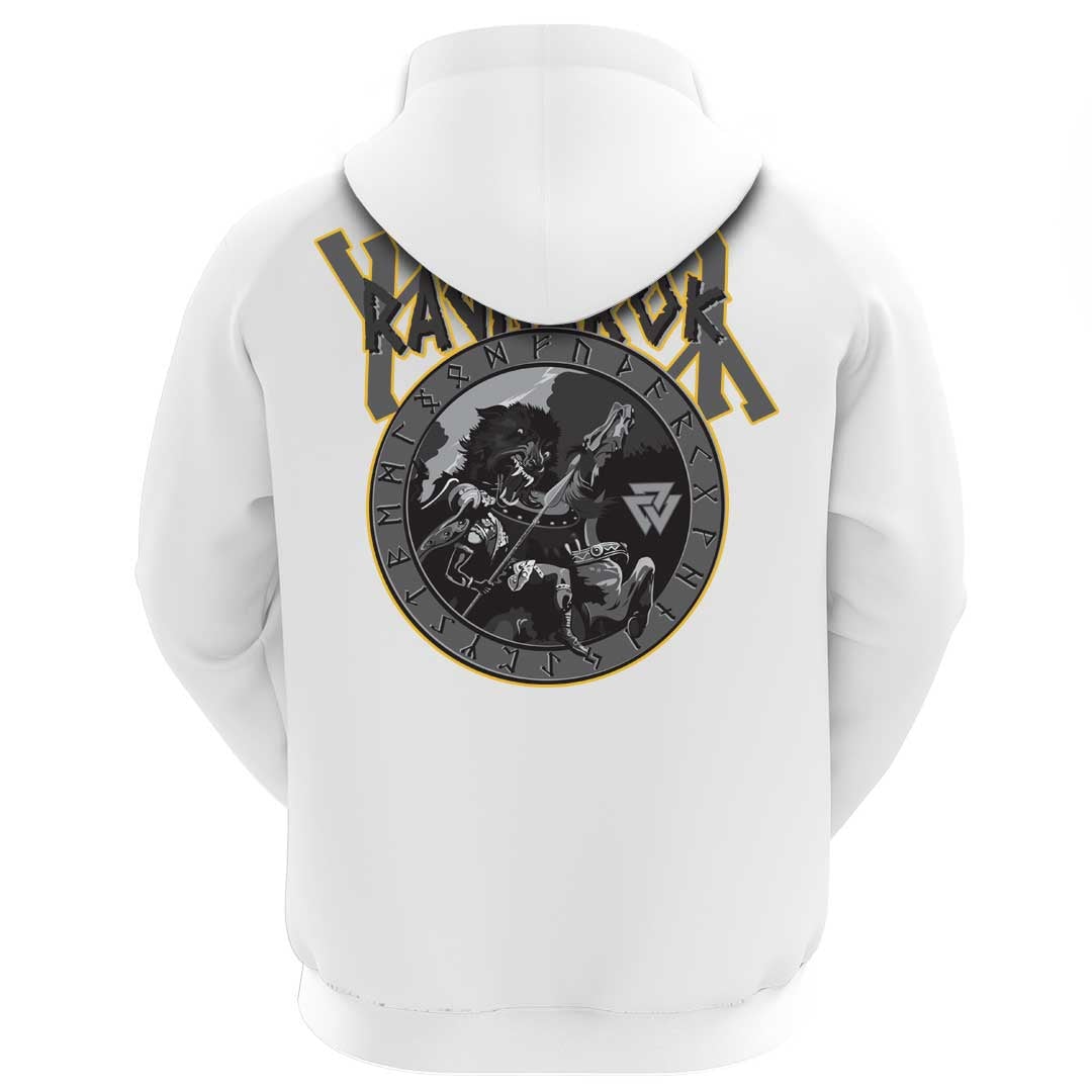 Viking Clothing Viking Ragnarok Battle Of The God Odin With The Wolf Fenrir Hoodie RLT12