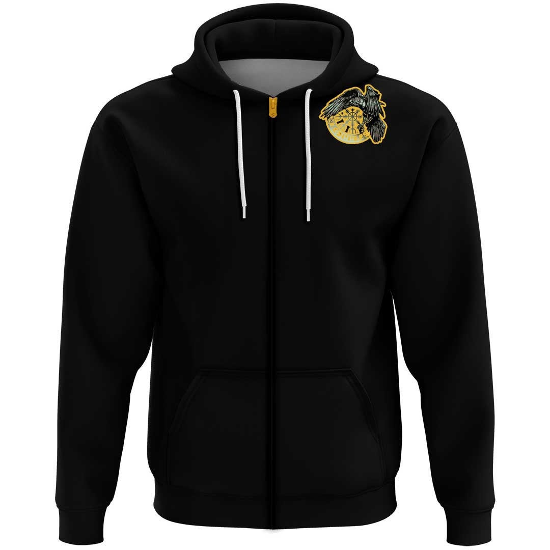 Viking Clothing Viking Raven and Vegvisir Hoodie RLT12