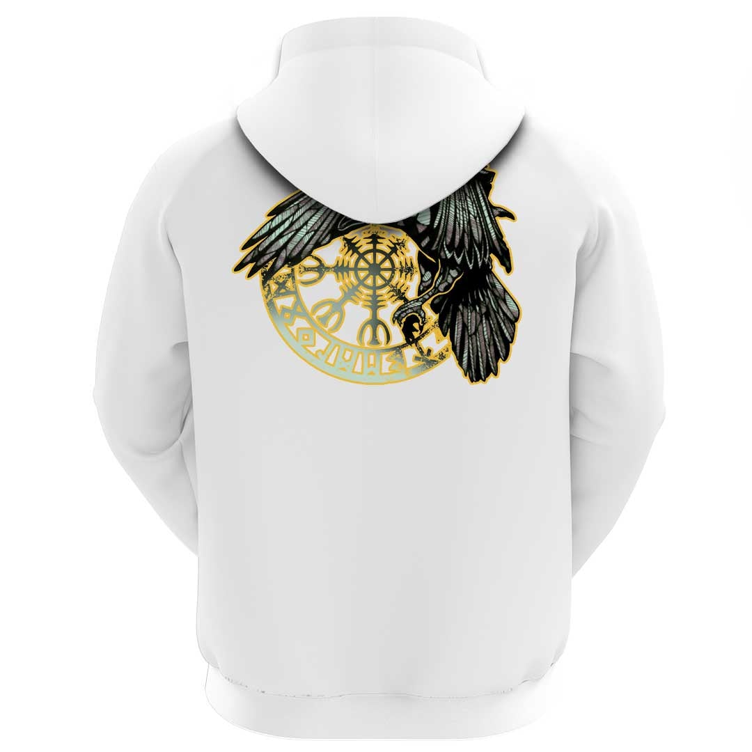 Viking Clothing Viking Raven and Vegvisir Hoodie RLT12