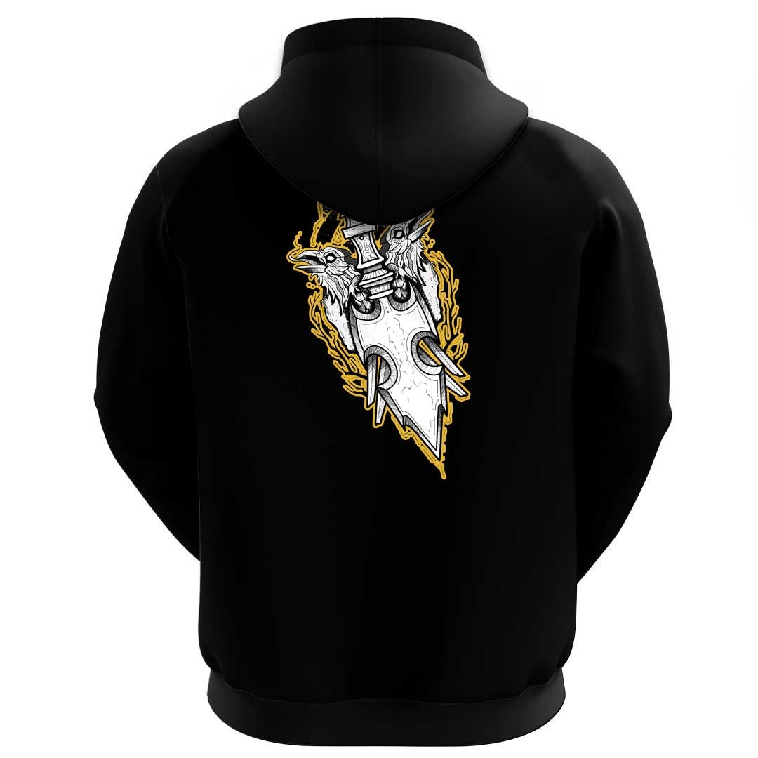 Viking Clothing Viking Raven Art Inspired Moves Drawn As A Hoodie RLT12