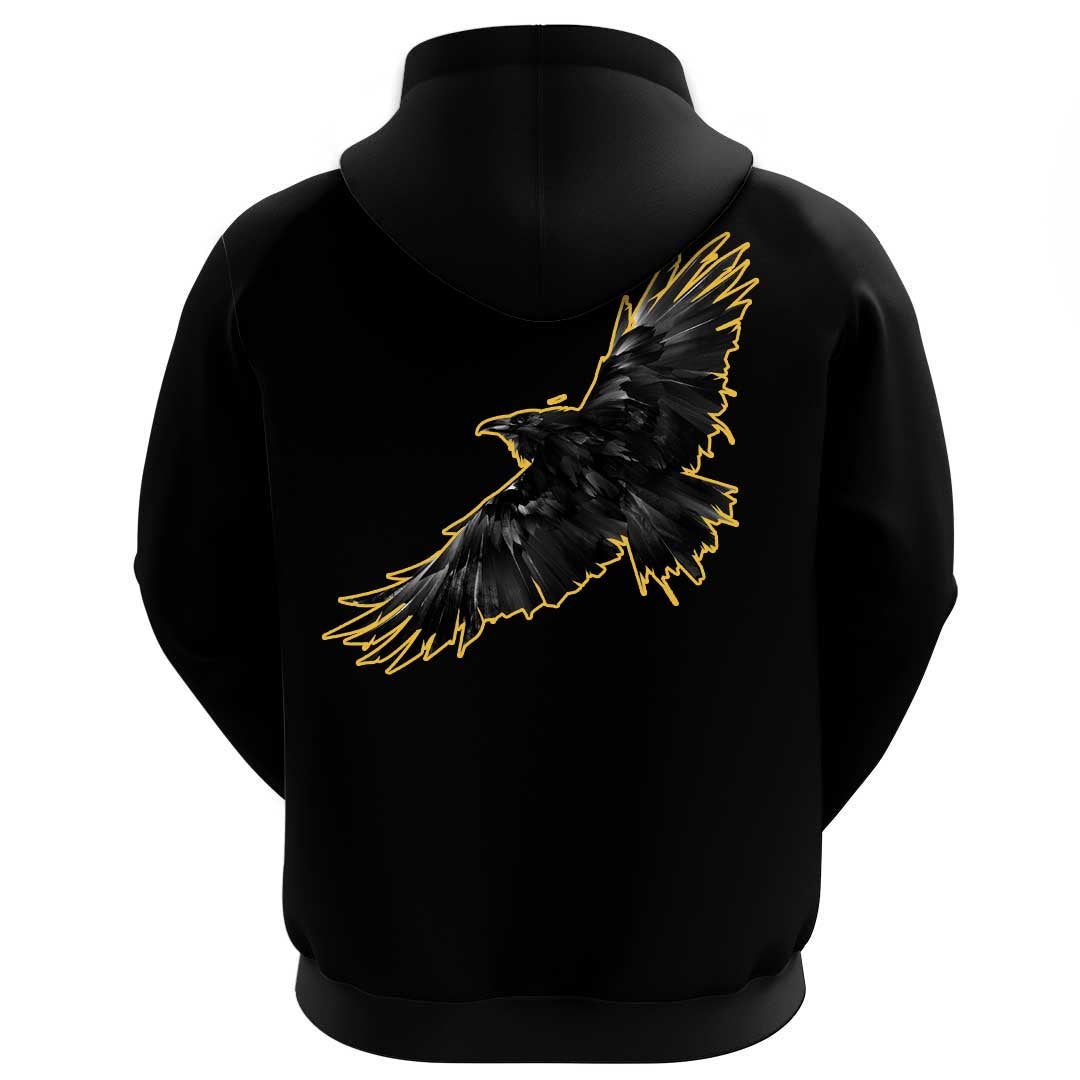 Viking Clothing Viking Raven Bird In Flight Hoodie RLT12