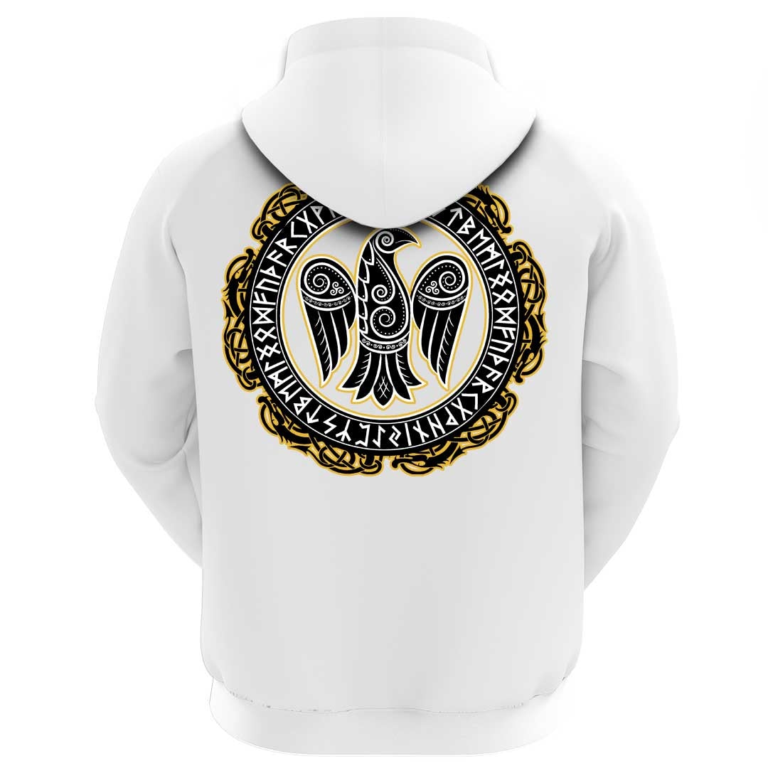 Viking Clothing Viking Raven and Runes 2 Hoodie RLT12