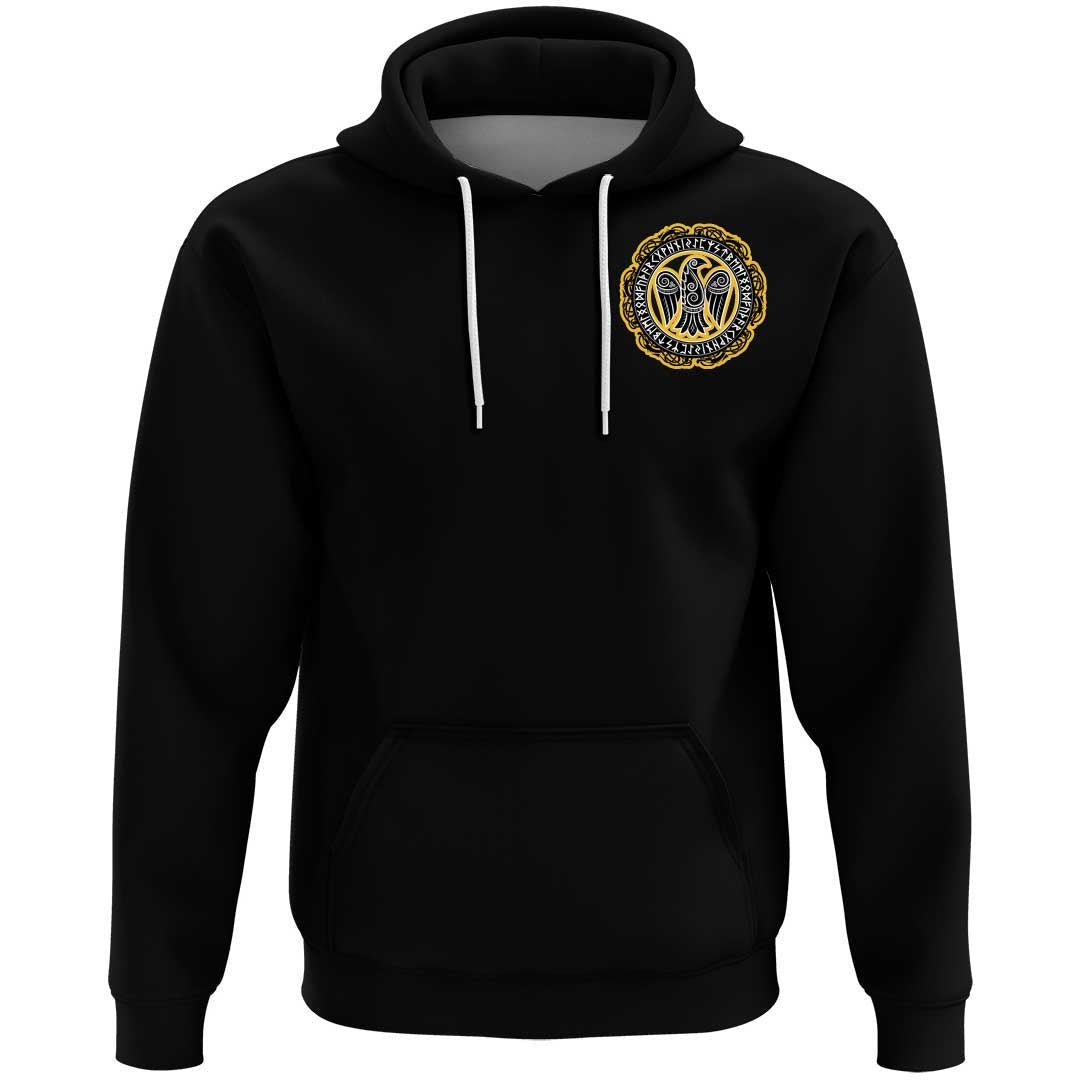Viking Clothing Viking Raven and Runes 2 Hoodie RLT12