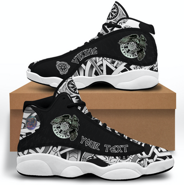 (Custom) Viking - Raven And Vegvisir Sneakers J13 RLT12