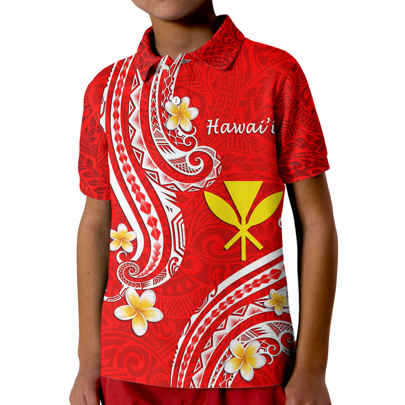 Hawaii Polo Shirt Red Polynesian Line Style LT9