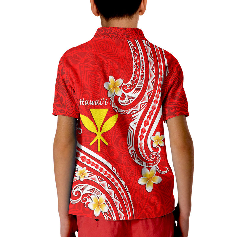 Hawaii Polo Shirt Red Polynesian Line Style LT9