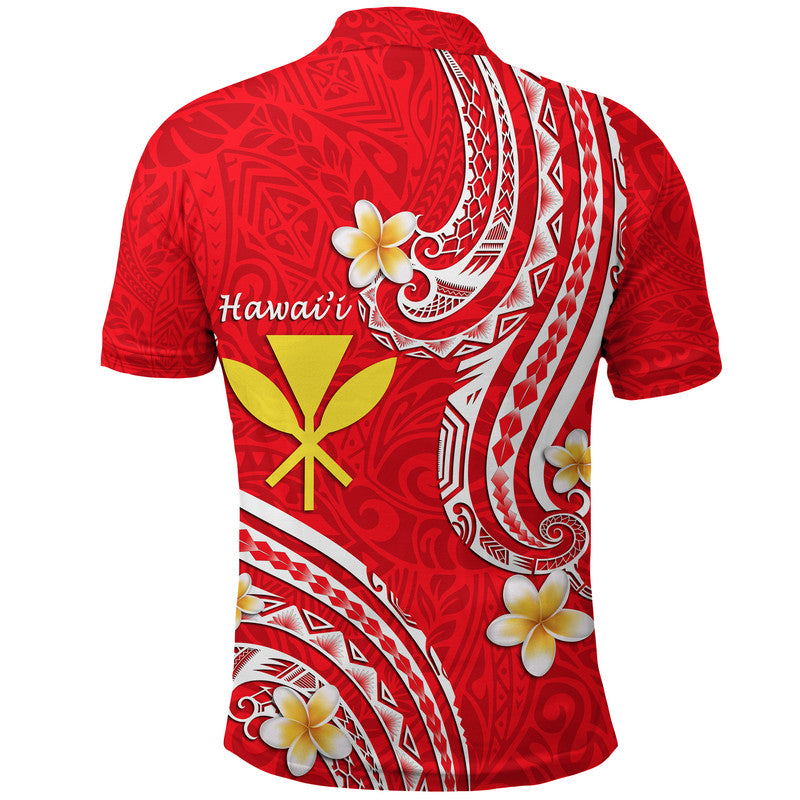 Hawaii Polo Shirt Red Polynesian Line Style LT9