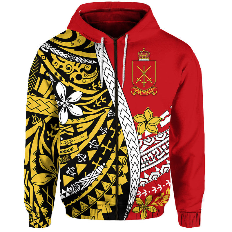 Tonga Terra Marique Hoodie Red Polynesian Minimalist Style LT9