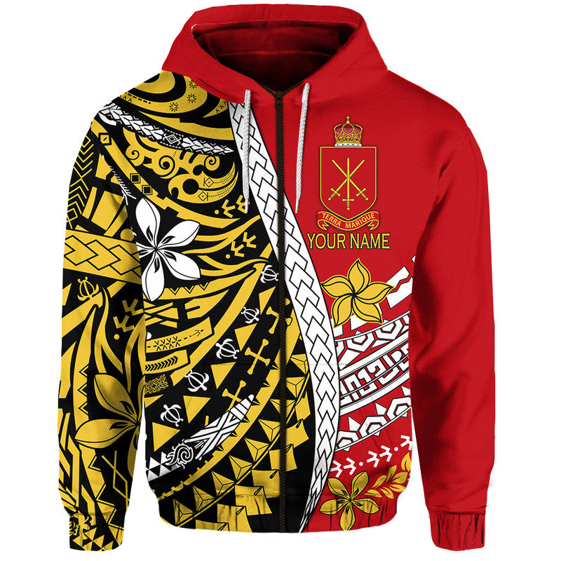 Custom Personalised Tonga Terra Marique Hoodie Red Polynesian Minimalist Style LT9