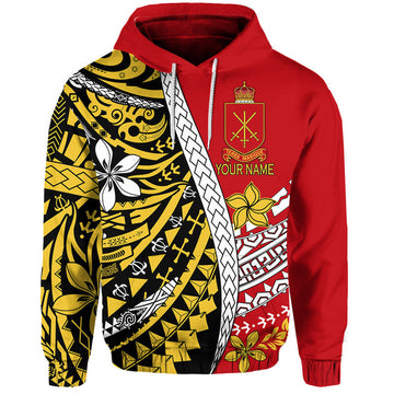 Custom Personalised Tonga Terra Marique Hoodie Red Polynesian Minimalist Style LT9