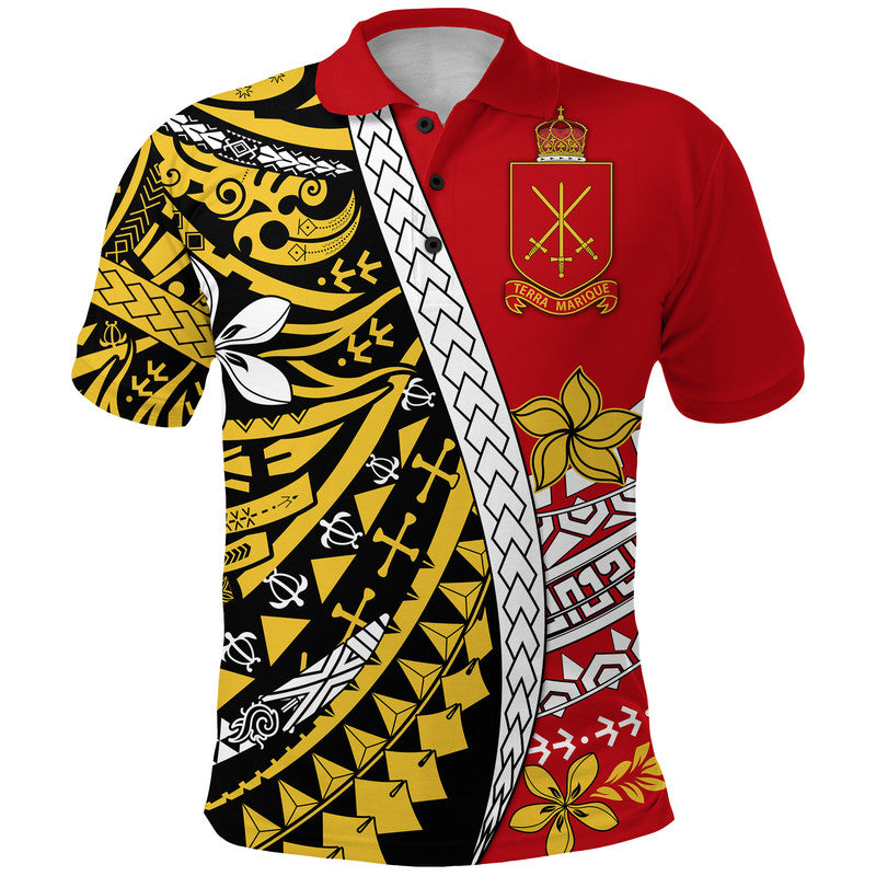 Tonga Terra Marique Polo Shirt Red Polynesian Minimalist Style LT9