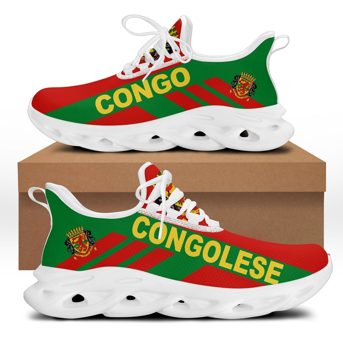 Wonder Print Shop Footwear - Republic of the Congo Stripe Style Clunky Sneakers LT10
