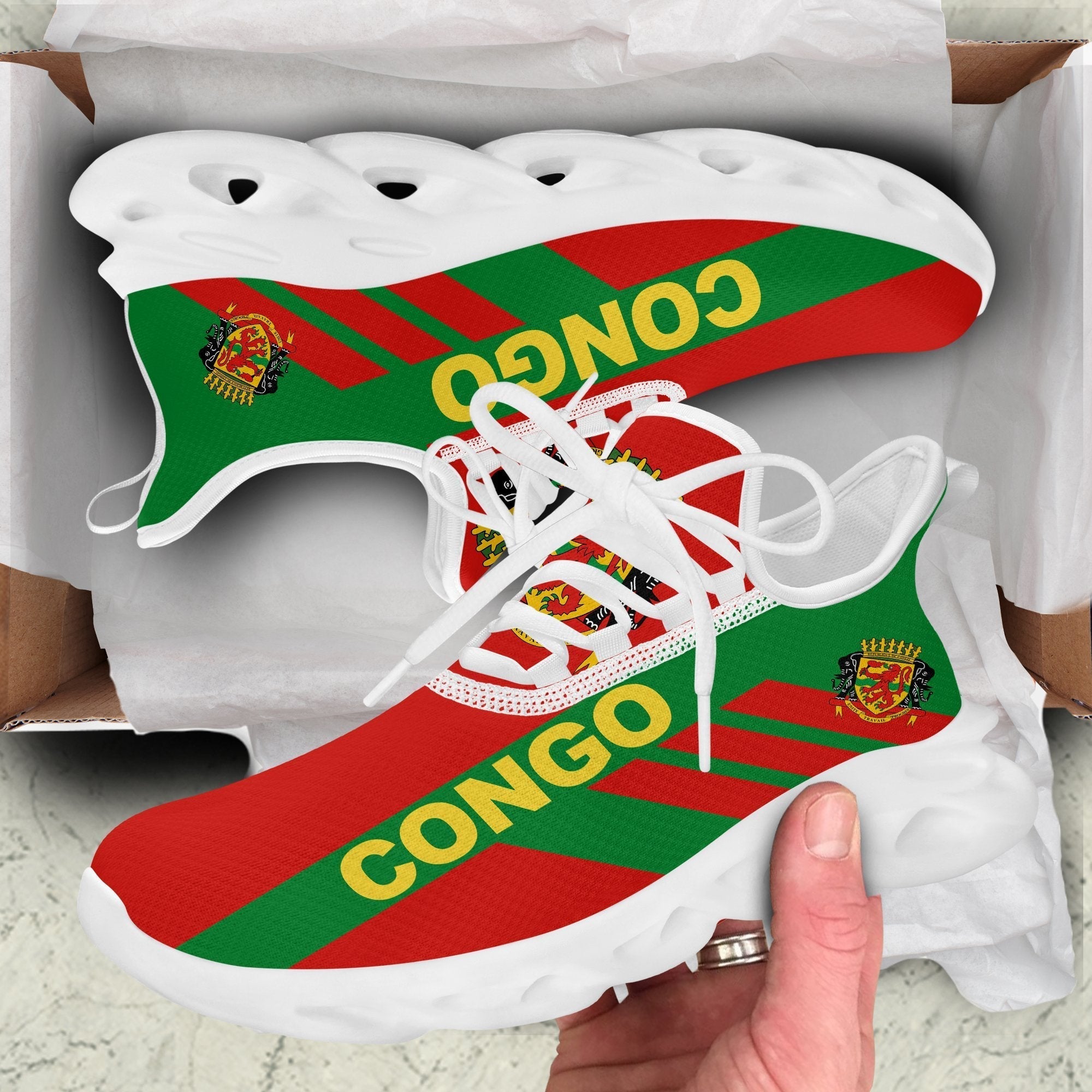 Wonder Print Shop Footwear - Republic of the Congo Stripe Style Clunky Sneakers LT10