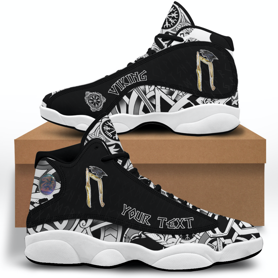 (Custom) Viking - Rune Thurisaz Raven Sneakers J13 RLT12