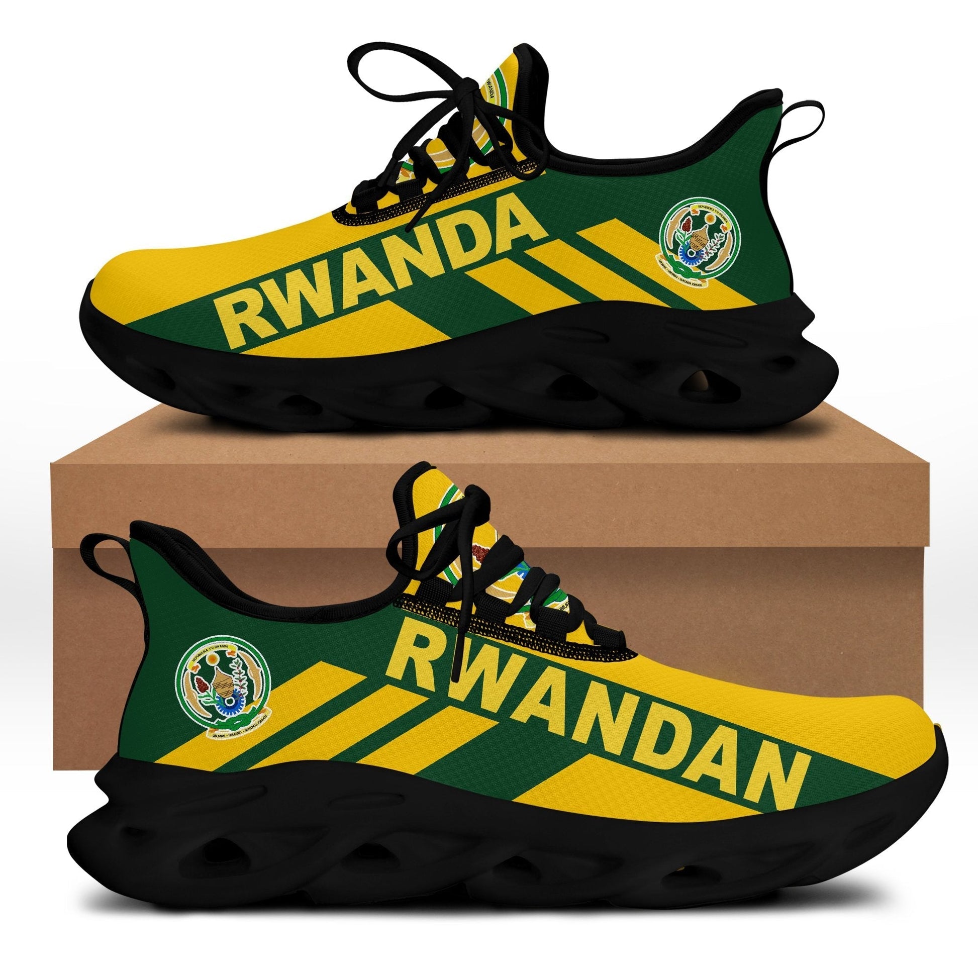 Wonder Print Shop Footwear - Rwanda Stripe Style Clunky Sneakers LT10