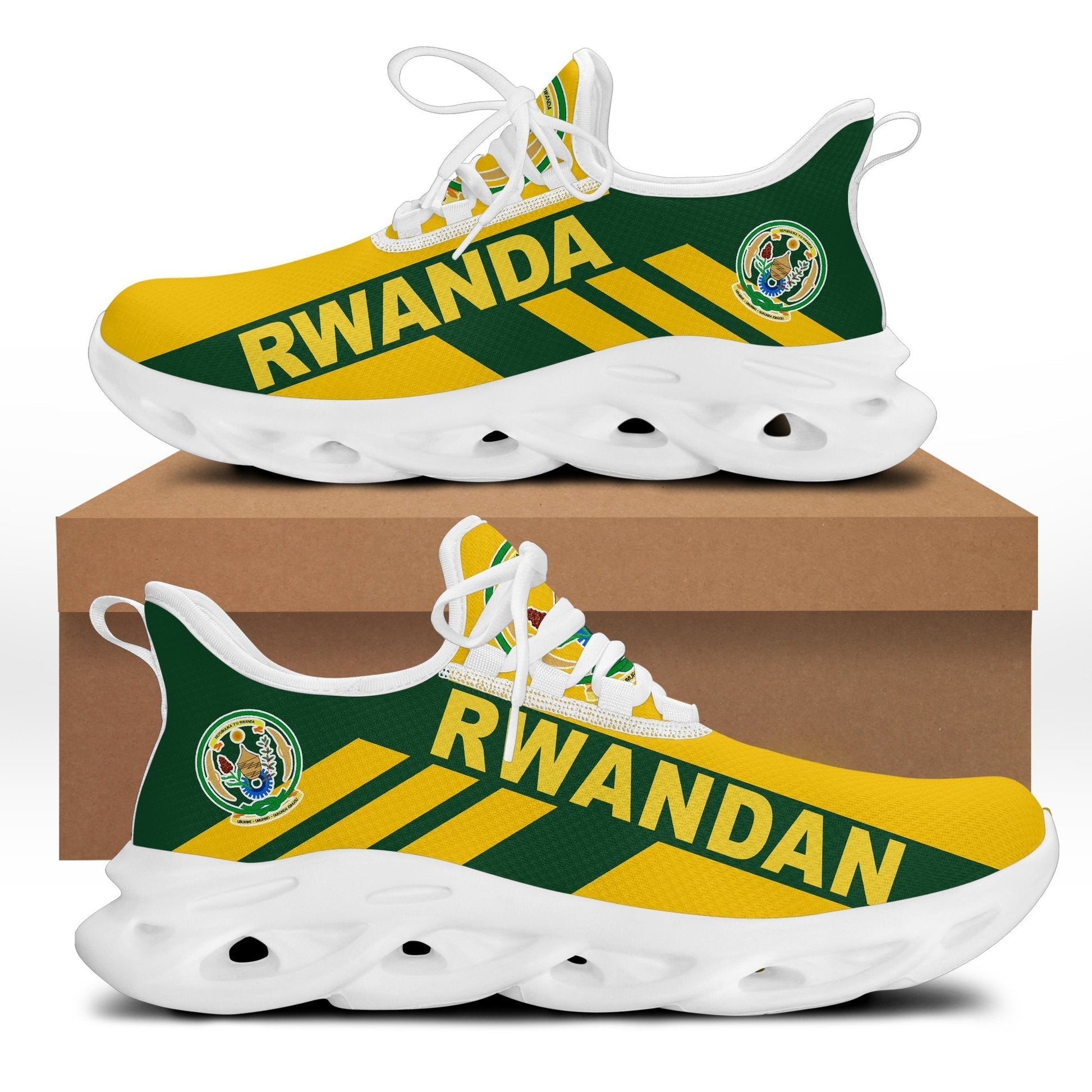 Wonder Print Shop Footwear - Rwanda Stripe Style Clunky Sneakers LT10