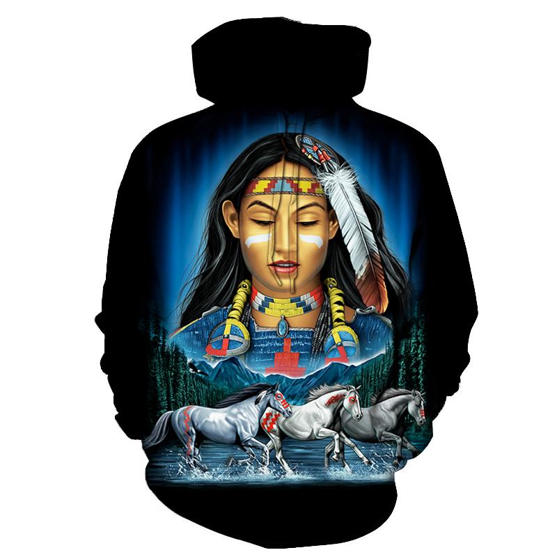 Women and Spirit Horse Native American All Over Hoodie LT10
