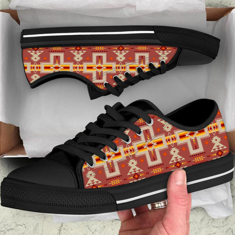 Tribe Design Native American Low Top Canvas Shoes LT10