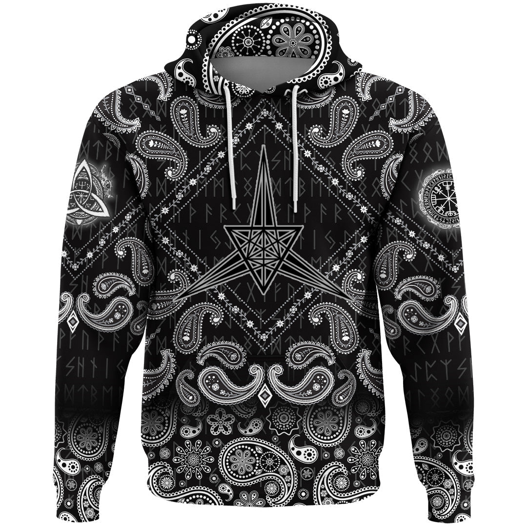 Viking Hoodie Sacred Geometry Secret Symbol Of Geometry with Bandana Paisley Style RLT12