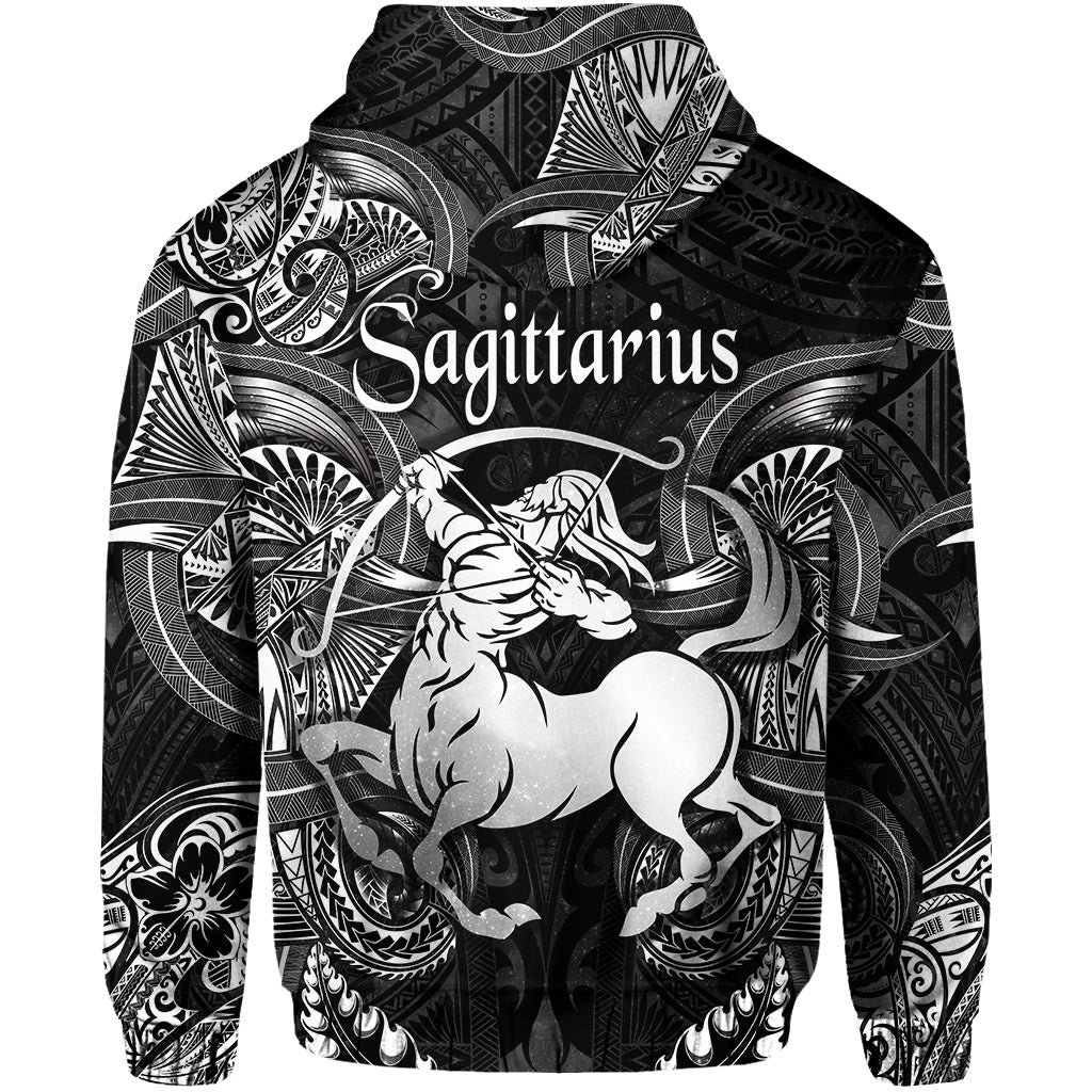 Sagittarius Zodiac Polynesian Hoodie Unique Style Black LT8