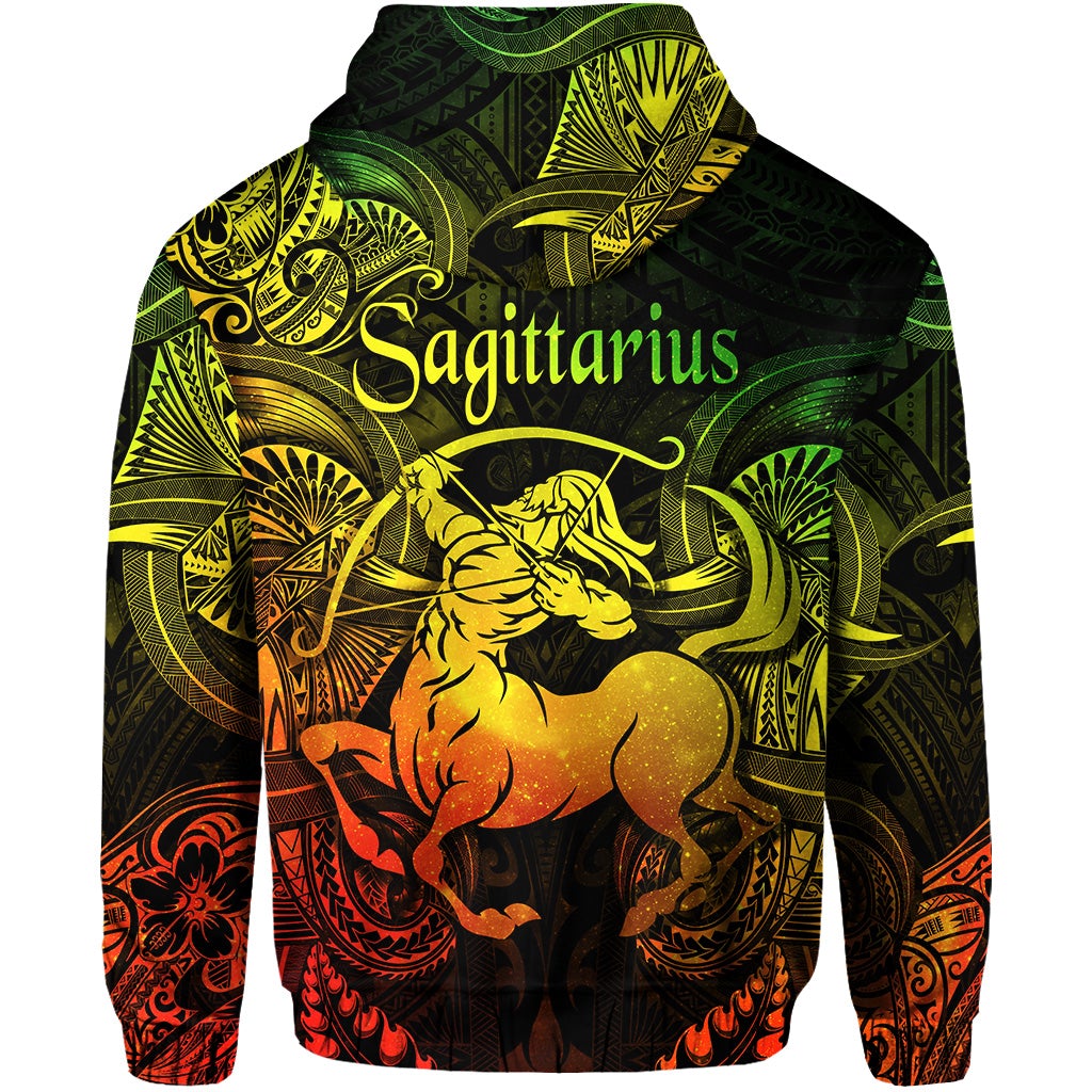 Sagittarius Zodiac Polynesian Hoodie Unique Style Reggae LT8