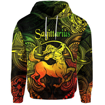 Sagittarius Zodiac Polynesian Hoodie Unique Style Reggae LT8