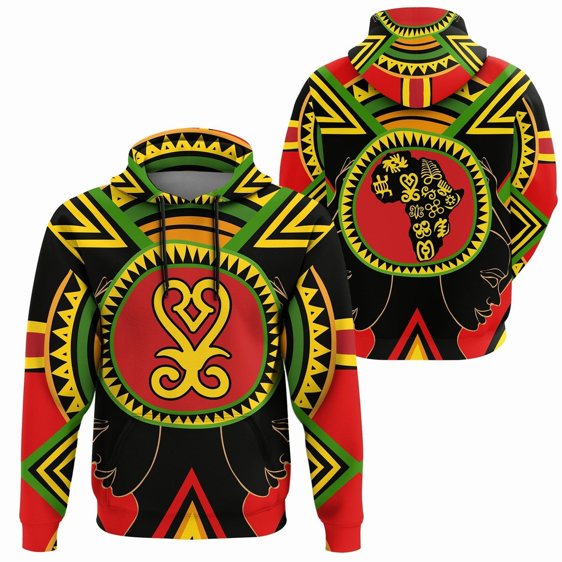 African Hoodie Adinkra Sankofa Pullover