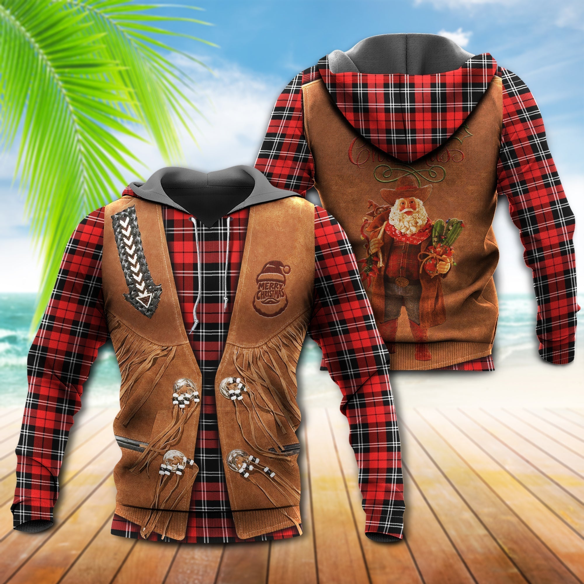 Santa Cowboy Christmas So Beautiful Hoodie