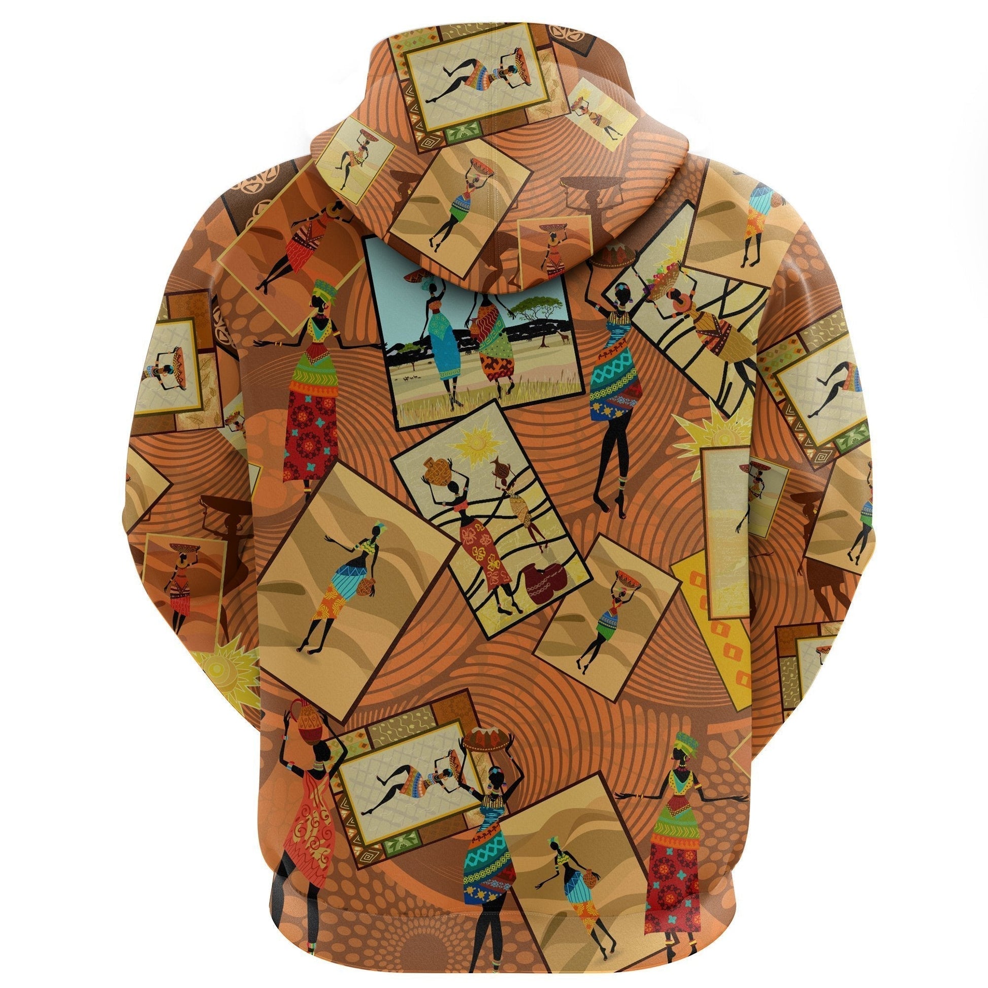 African Hoodie African Women Stam Zip Hoodie