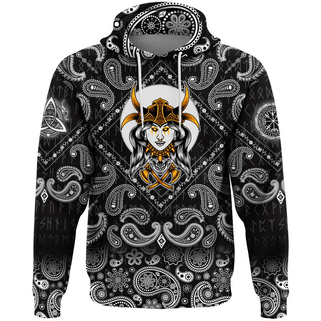 Viking Hoodie Scandinavian God Odin New with Bandana Paisley Style RLT12