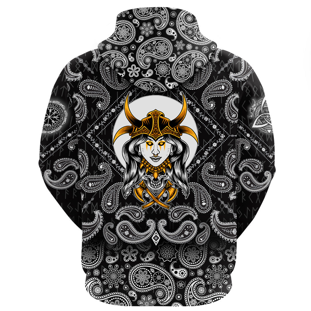 Viking Hoodie Scandinavian God Odin New with Bandana Paisley Style RLT12