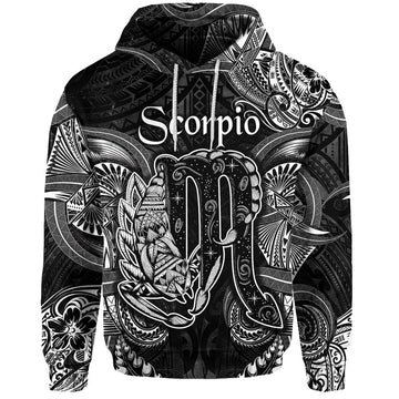 Scorpio Zodiac Polynesian Hoodie Unique Style Black LT8