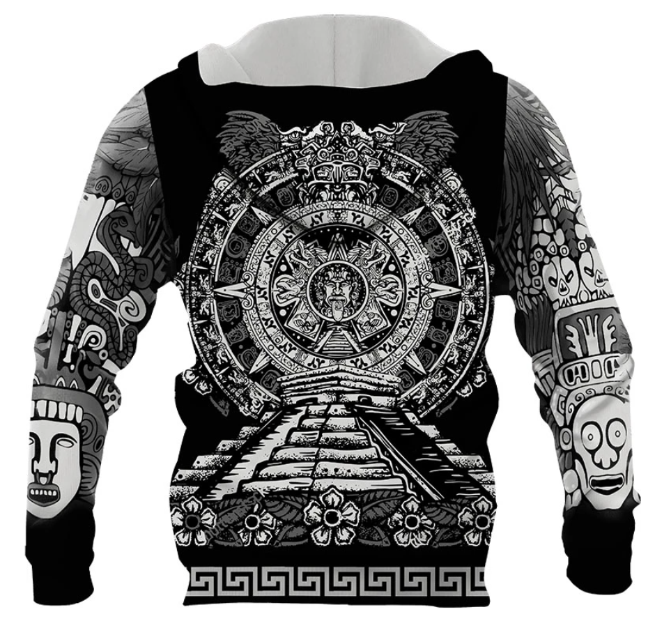 Viking Clothing Aztec Skull Hoodie RLT12