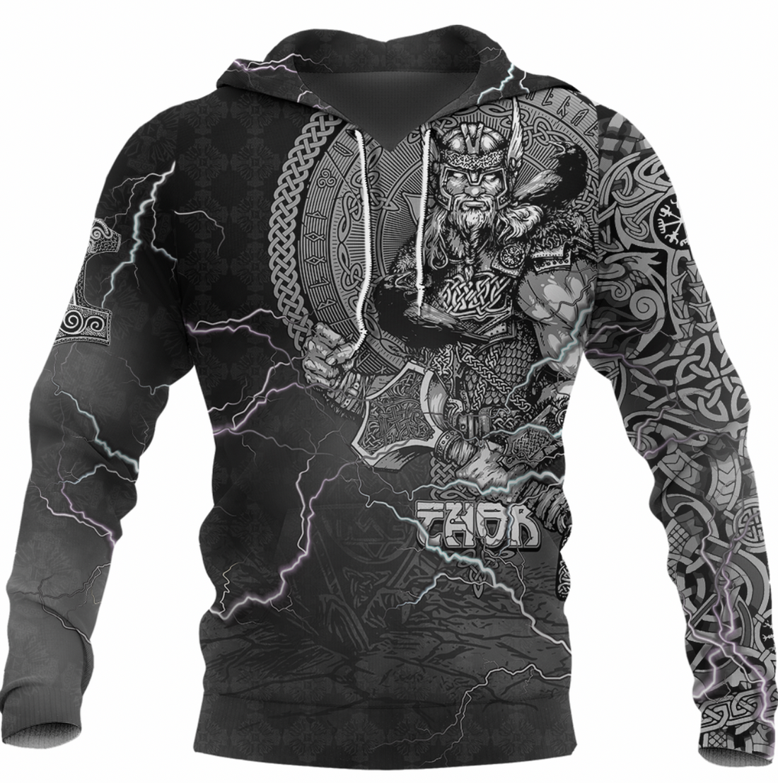 Viking Clothing Viking Thor and Jormungand Hoodie RLT12