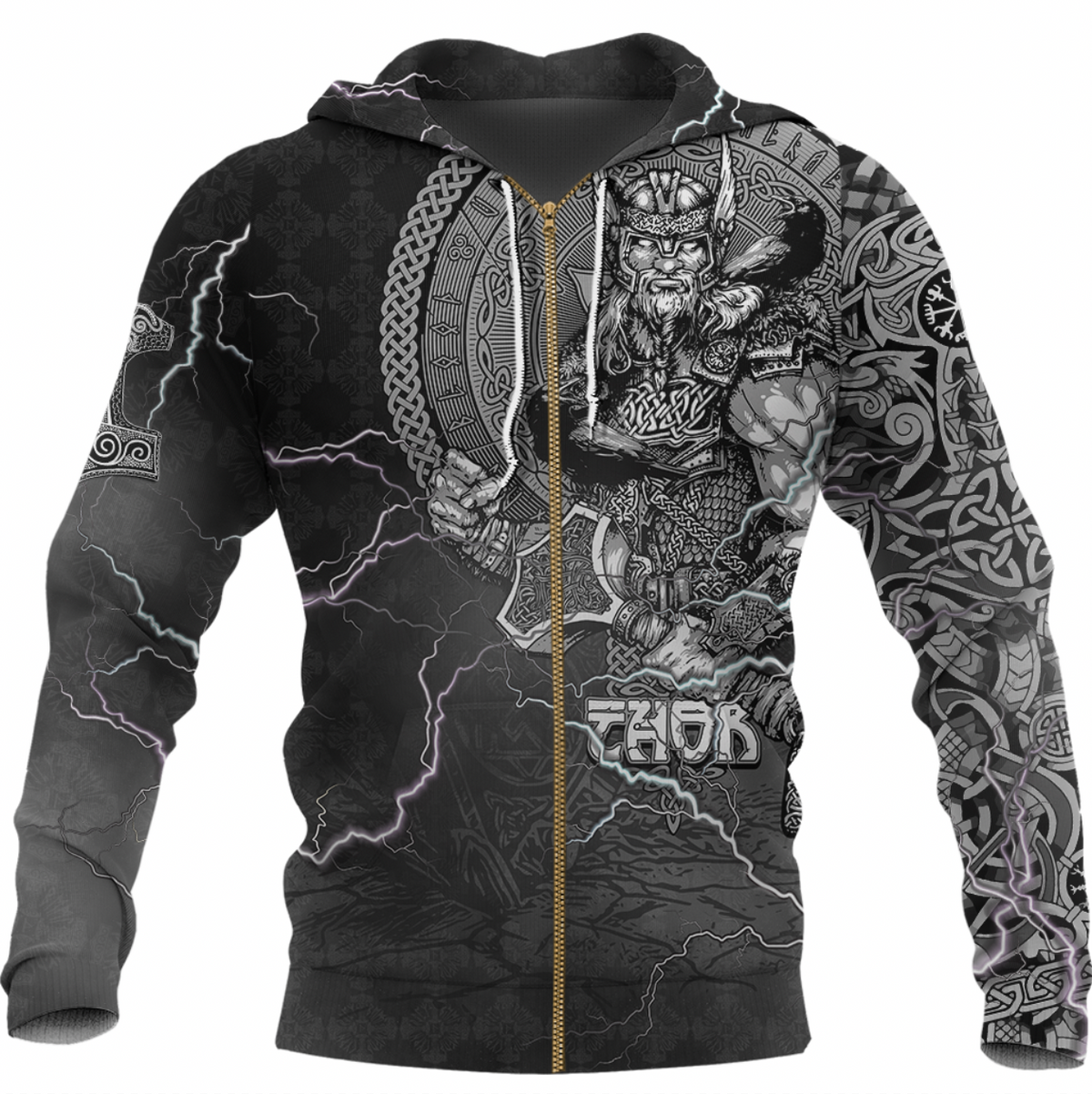 Viking Clothing Viking Thor and Jormungand Hoodie RLT12