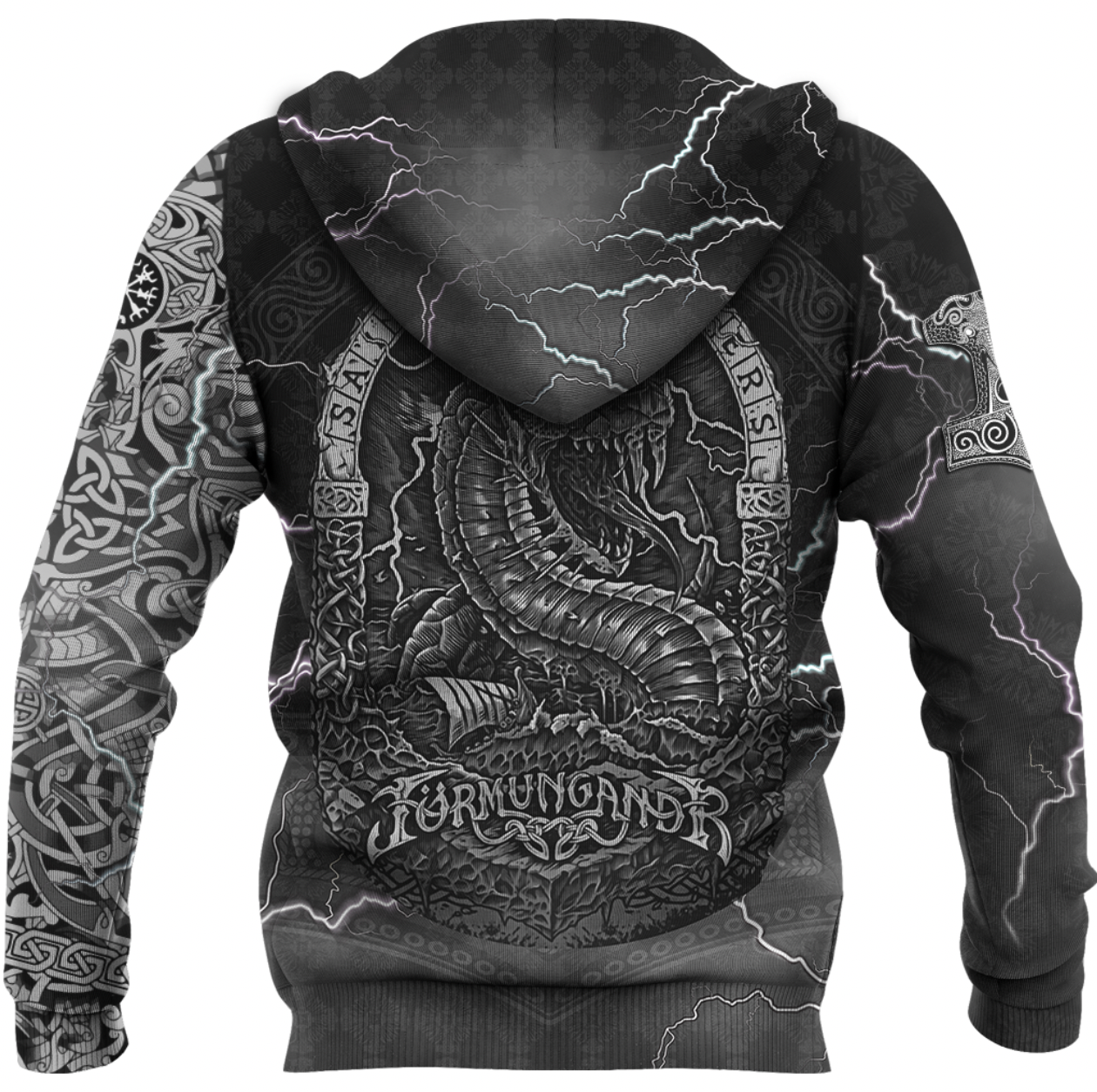 Viking Clothing Viking Thor and Jormungand Hoodie RLT12