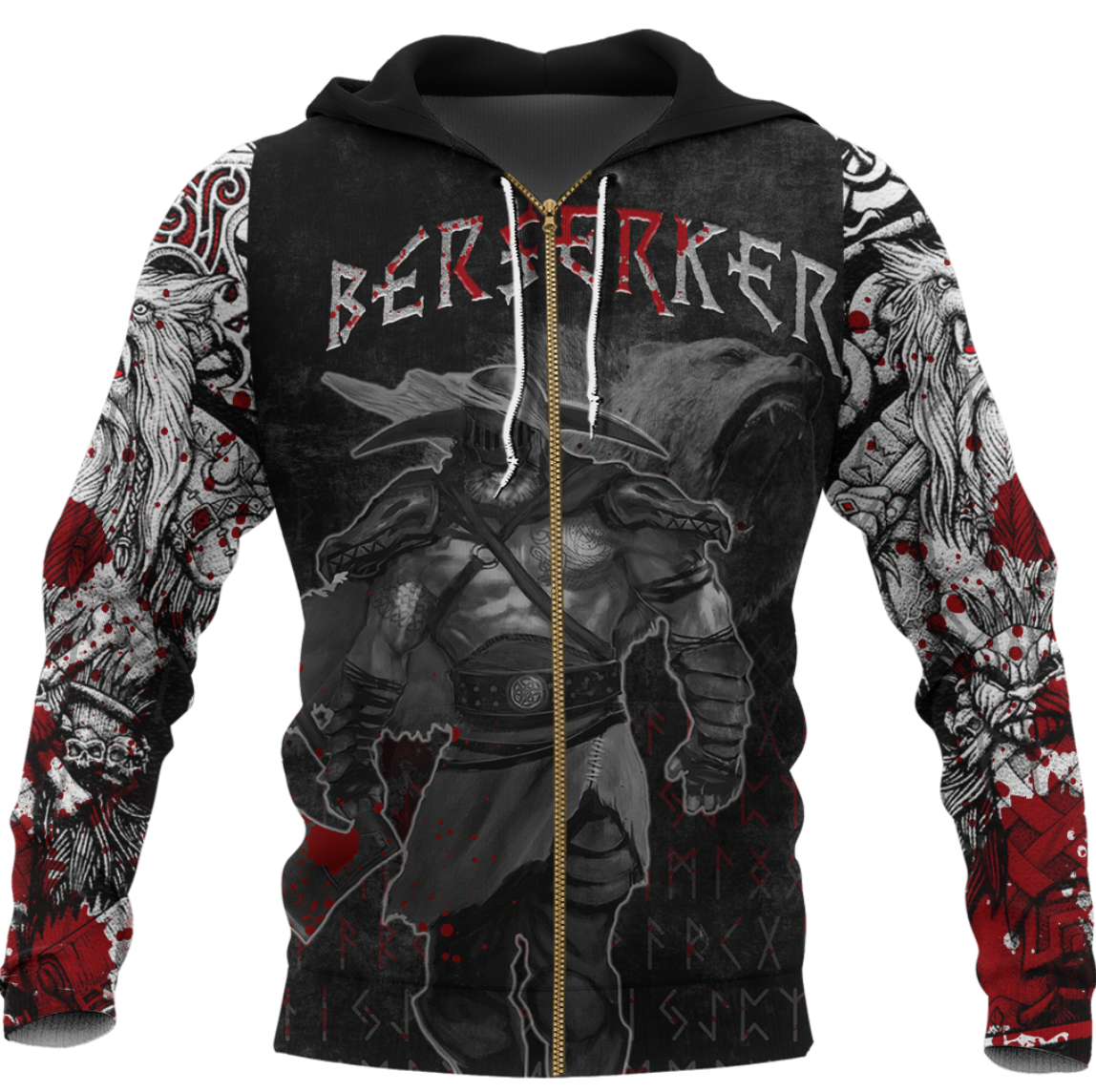 Viking Clothing Berkerser Warriors Zip Hoodie RLT12
