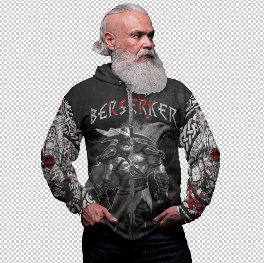 Viking Clothing Berkerser Warriors Zip Hoodie RLT12