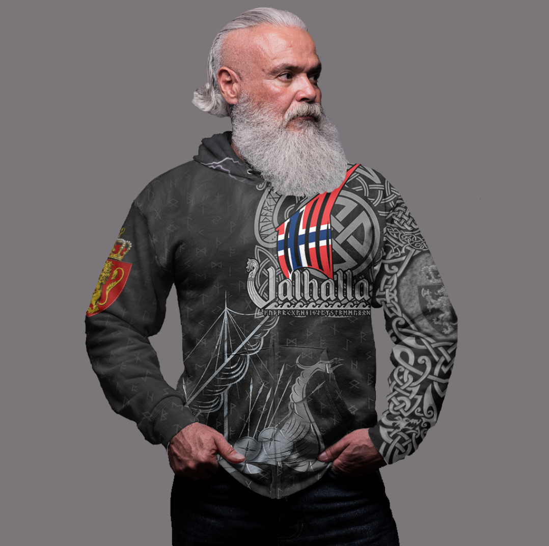 Viking Clothing Viking Norway Drakkar Zip Hoodie RLT12