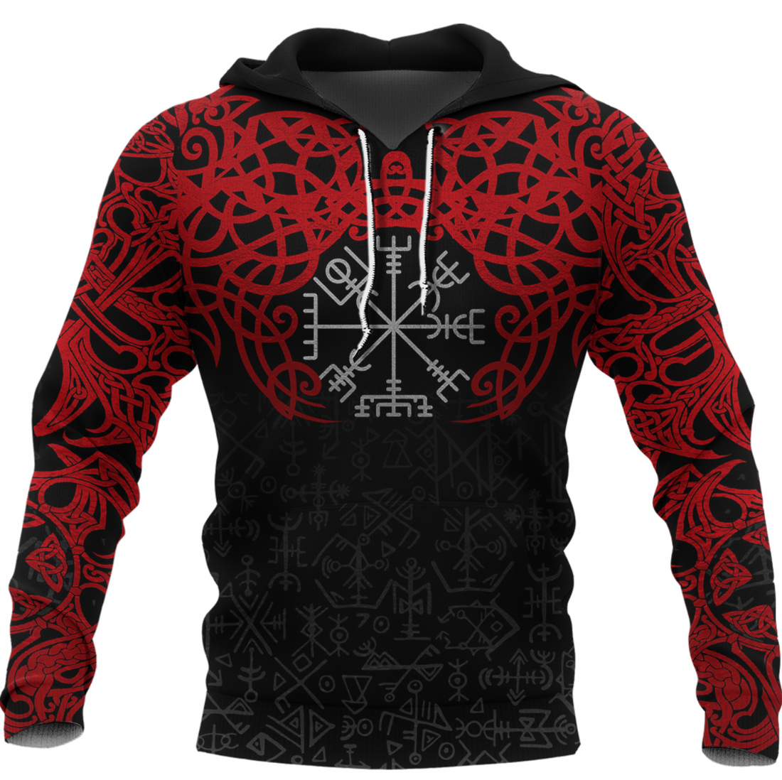 Viking Clothing Viking Odin Helm Of Awe (Red) Hoodie RLT12
